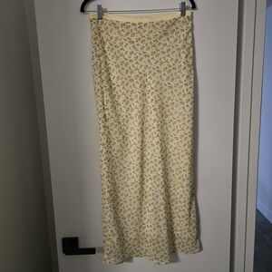 Yellow Floral Maxi Skirt - Women's Lightweight Slip Skirt